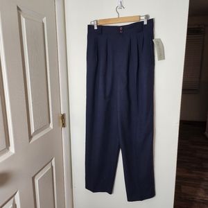 Giorgio Sant' Angelo Women's Navy Blue Front Pleated Dress Pants New with tags